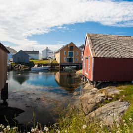 Naust og bygninger ved sjøen